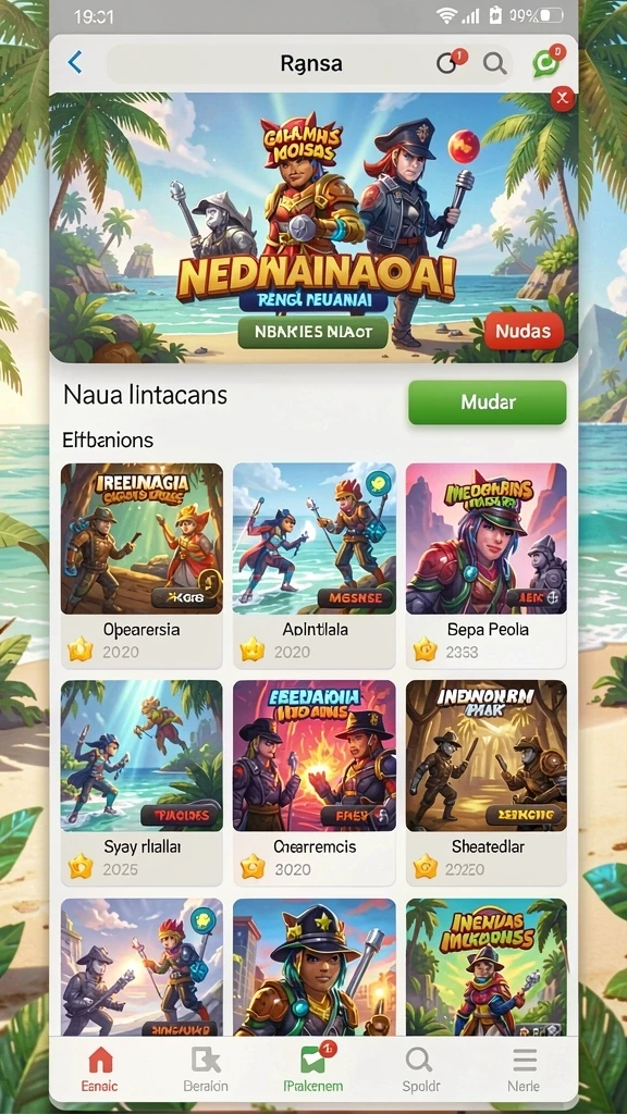 Tampilan menu utama yang menarik dan mudah dinavigasi.