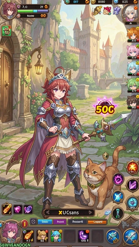Tangkapan layar menampilkan menu item dan power-up yang tersedia.