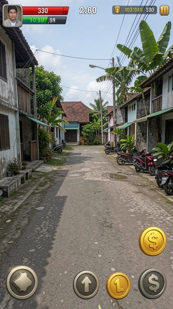 Menampilkan fitur upgrade karakter yang menarik.