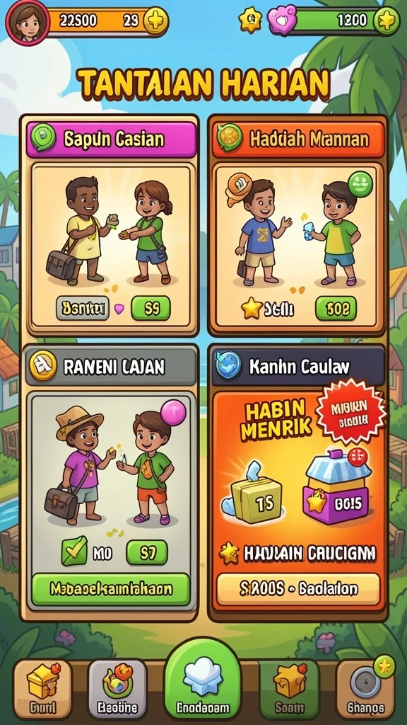 Screenshot memperlihatkan fitur multiplayer dengan teman-teman.