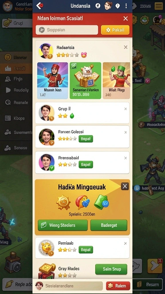 Tampilan antarmuka game yang menarik dan user-friendly.